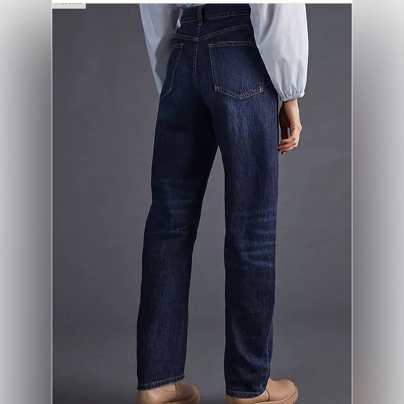 Anthropologie Pilcro Dark Blue Distressed The Bow Boyfriend Jeans 29 - Picture 3 of 14